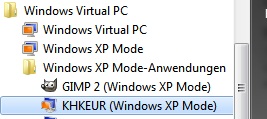 Windows XP Mode Anwendungen